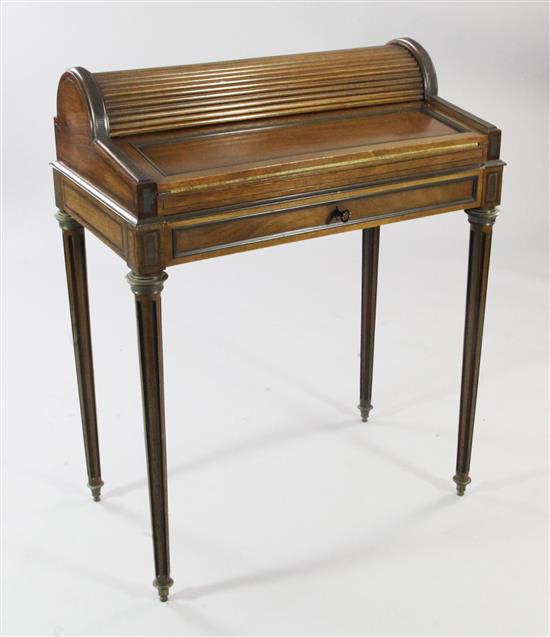 A late 19th century French ladys writing desk, W.2ft 4in.